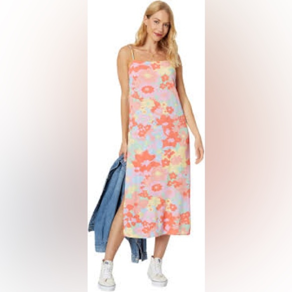 Billabong Coral Floral Midi Dress